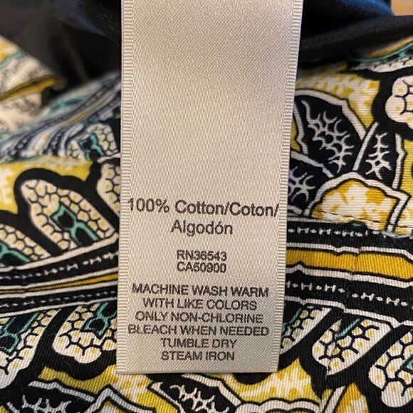 Van Heusen Sz 4 Yellow Teal Paisley Pencil Career Skirt - Picture 6 of 7